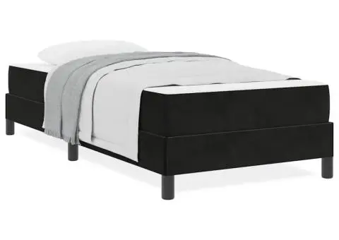 Pat boxspring cu saltea Negru 80 x 220 cm Catifea - 4/5