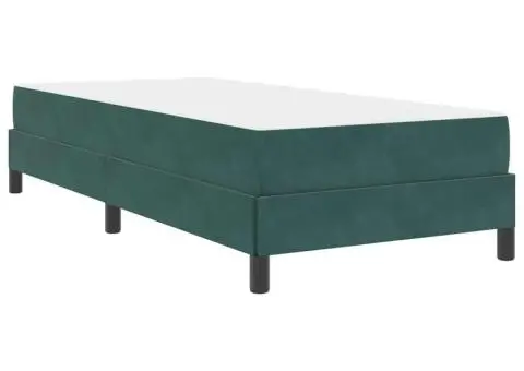 Pat boxspring cu saltea Verde închis 90 x 220 cm Catifea - 2/5