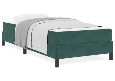 Pat boxspring cu saltea Verde închis 90 x 220 cm Catifea - 4/5