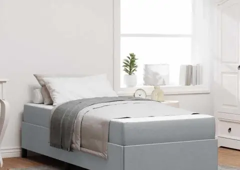 Pat cu arcuri Gri deschis, Negru 80 x 200 cm - 1/5