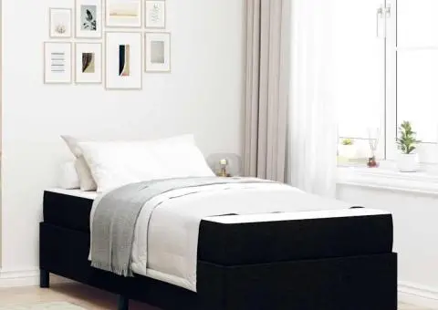 Pat cu arcuri Negru, Negru 80 x 200 cm - 1/5