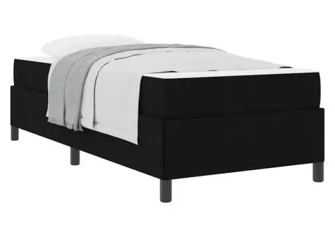 Pat cu arcuri Negru, Negru 80 x 200 cm - 3/5