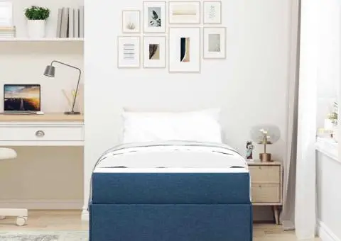 Pat cu arcuri Gri deschis, Negru 80 x 200 cm - 5/5