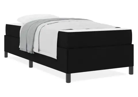 Pat cu arcuri Negru, Negru 90 x 190 cm - 4/5