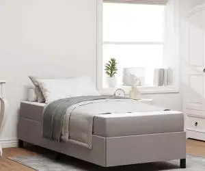 vidaXL Pat cu arcuri Crema, Negru 90 x 200 cm