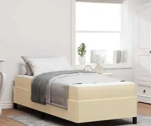 vidaXL Pat cu arcuri Crema, Negru 100 x 200 cm