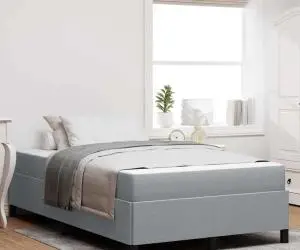 vidaXL Pat cu arcuri Gri deschis, Negru 120 x 190 cm