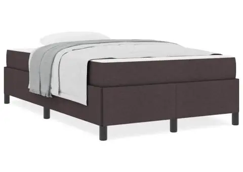 Pat cu arcuri Maro 120 x 190 cm Țesătură, Lemn Ingineresc - 4/5