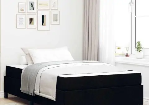 Pat cu arcuri Negru, Negru 120 x 200 cm - 1/5