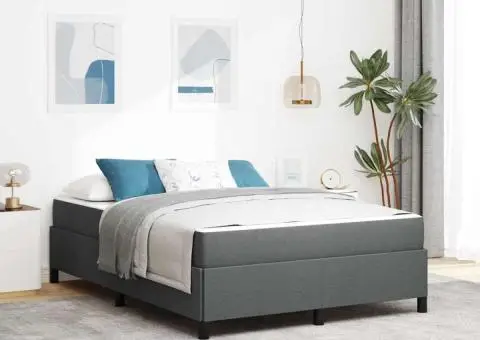 Pat cu arcuri Gri închis, Negru 140 x 190 cm - 1/5