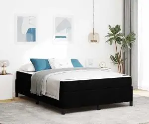 vidaXL Pat cu arcuri Negru, Negru 140 x 190 cm