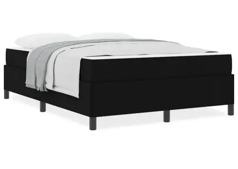 Pat cu arcuri Negru, Negru 140 x 190 cm - 4/5