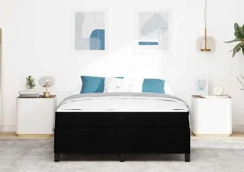 Pat cu arcuri Negru, Negru 140 x 190 cm - 5/5