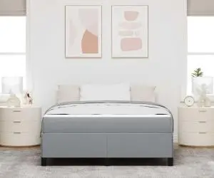vidaXL Pat cu arcuri Gri deschis, Negru 140 x 200 cm