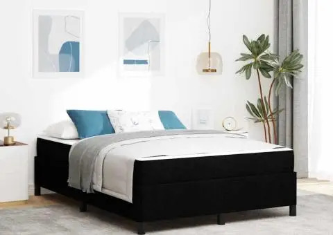 Pat cu arcuri Negru, Negru 160 x 200 cm - 1/5