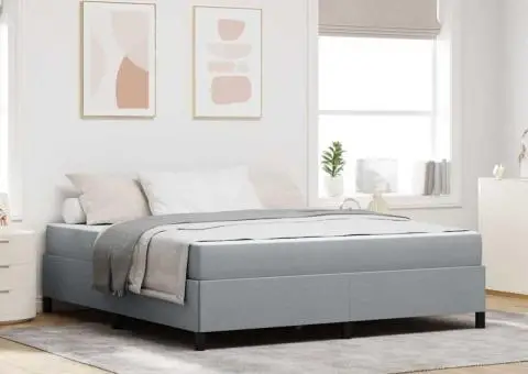 Pat cu arcuri Gri deschis, Negru 180 x 200 cm - 1/5