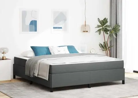 Pat cu arcuri Gri închis, Negru 180 x 200 cm - 1/5