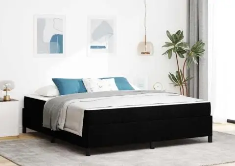 Pat cu arcuri Negru, Negru 180 x 200 cm - 1/5