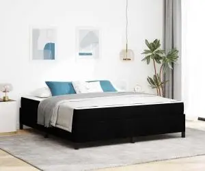 vidaXL Pat cu arcuri Negru, Negru 180 x 200 cm