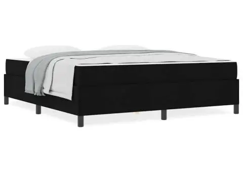 Pat cu arcuri Negru, Negru 180 x 200 cm - 4/5