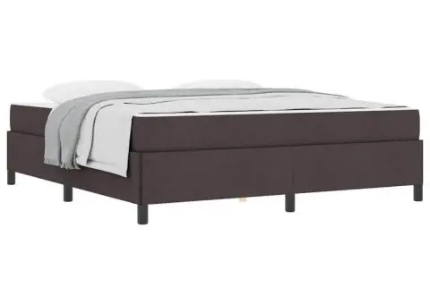 Pat cu arcuri Maro 180 x 200 cm Țesătură, Lemn Ingineresc - 3/5