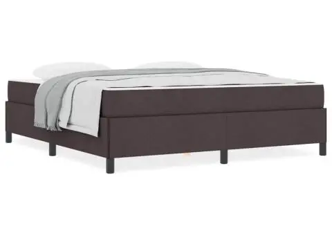 Pat cu arcuri Maro 180 x 200 cm Țesătură, Lemn Ingineresc - 4/5