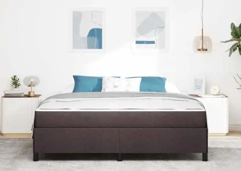 Pat cu arcuri Maro 180 x 200 cm Țesătură, Lemn Ingineresc - 5/5