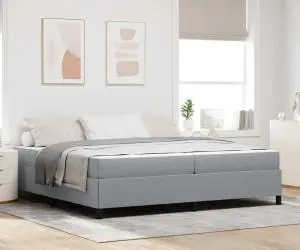 vidaXL Pat cu arcuri Gri deschis, Negru 200 x 200 cm