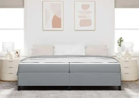 Pat cu arcuri Gri deschis, Negru 200 x 200 cm - 5/5