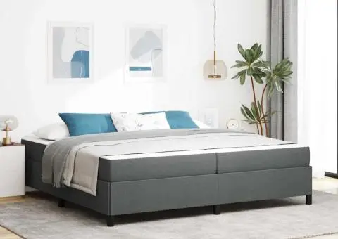 Pat cu arcuri Gri închis, Negru 200 x 200 cm - 1/5