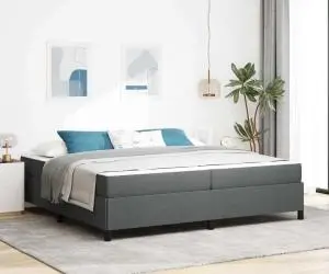 vidaXL Pat cu arcuri Gri închis, Negru 200 x 200 cm