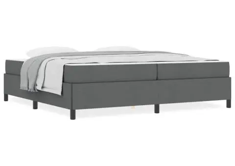 Pat cu arcuri Gri închis, Negru 200 x 200 cm - 4/5