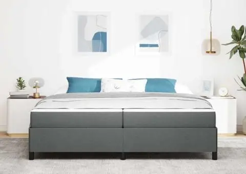 Pat cu arcuri Gri închis, Negru 200 x 200 cm - 5/5