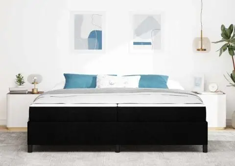 Pat cu arcuri Negru, Negru 200 x 200 cm - 5/5