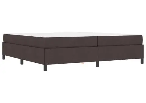 Pat cu arcuri Maro 200 x 200 cm Țesătură, Lemn Ingineresc - 2/5