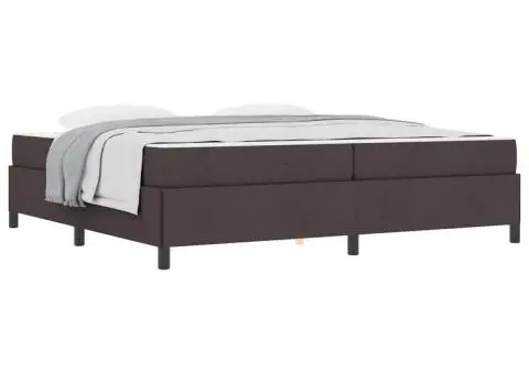 Pat cu arcuri Maro 200 x 200 cm Țesătură, Lemn Ingineresc - 3/5