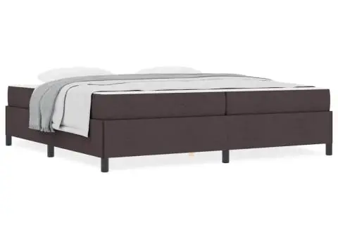 Pat cu arcuri Maro 200 x 200 cm Țesătură, Lemn Ingineresc - 4/5