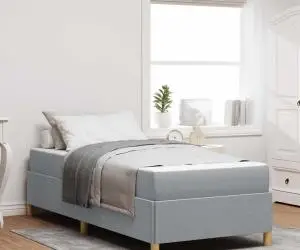 vidaXL Pat cu arcuri Altele Negru și Maro și Alb 80 x 200 cm țesătură