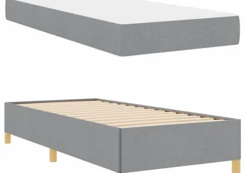 Pat cu arcuri Altele Negru și Maro și Alb 80 x 200 cm țesătură - 2/5