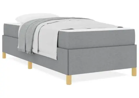 Pat cu arcuri Altele Negru și Maro și Alb 80 x 200 cm țesătură - 4/5