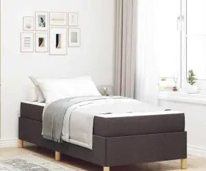 vidaXL Pat cu arcuri Maro și Alb și Maro închis 80 x 200 cm țesătură