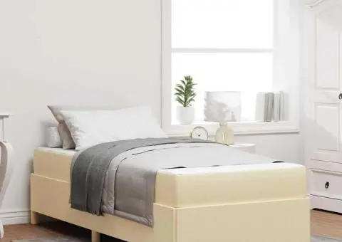 Pat cu arcuri Altele Negru și Maro și Alb 80 x 200 cm țesătură - 1/5