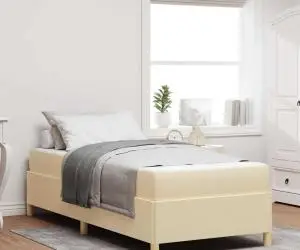 vidaXL Pat cu arcuri Altele Negru și Maro și Alb 80 x 200 cm țesătură