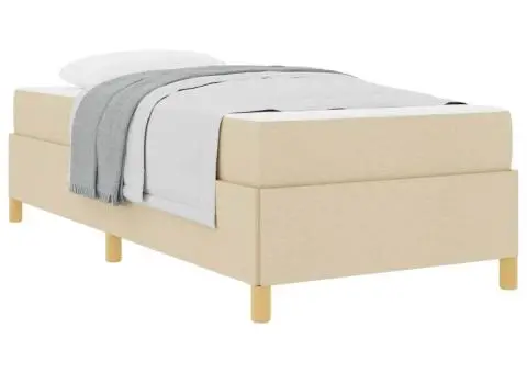 Pat cu arcuri Altele Negru și Maro și Alb 80 x 200 cm țesătură - 3/5