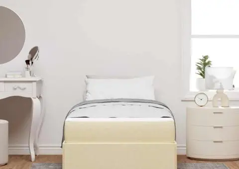 Pat cu arcuri Altele Negru și Maro și Alb 80 x 200 cm țesătură - 5/5