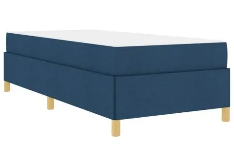 Pat cu arcuri Albastru și Maro și Alb 80 x 200 cm țesătură - 2/5