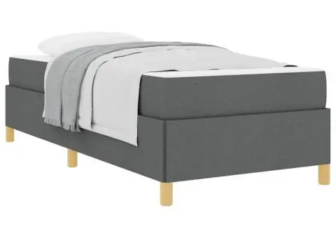 Pat cu arcuri Gri închis și Alb și Gri închis 90 x 200 cm - 3/5