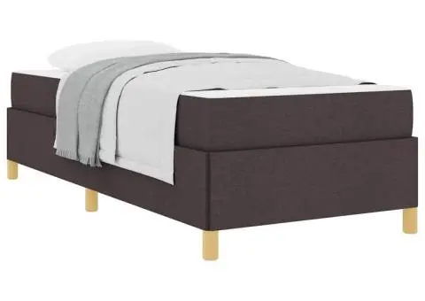 Pat cu arcuri Altele Maro închis și Alb 90 x 200 cm țesătură - 3/5