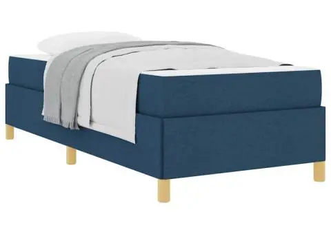 Pat cu arcuri Altele Albastru și Alb 90 x 200 cm țesătură - 3/5