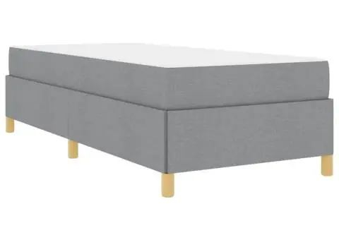 Pat cu arcuri Altele Gri deschis și alb 100 x 200 cm țesătură - 2/5